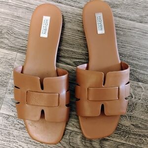 Havon Well Within- Talbots Women's Tan Leather Slide Sandals- Size 7